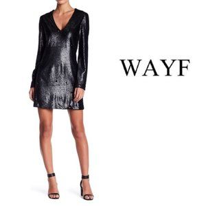 Wayf Matte Sequined Black Cocktail Dress Size XS- NWOT